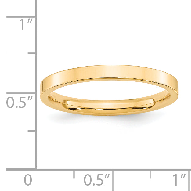 Solid 14K Yellow Gold 2.5mm Standard Flat Comfort Fit Men's/Women's Wedding Band Ring Size 10