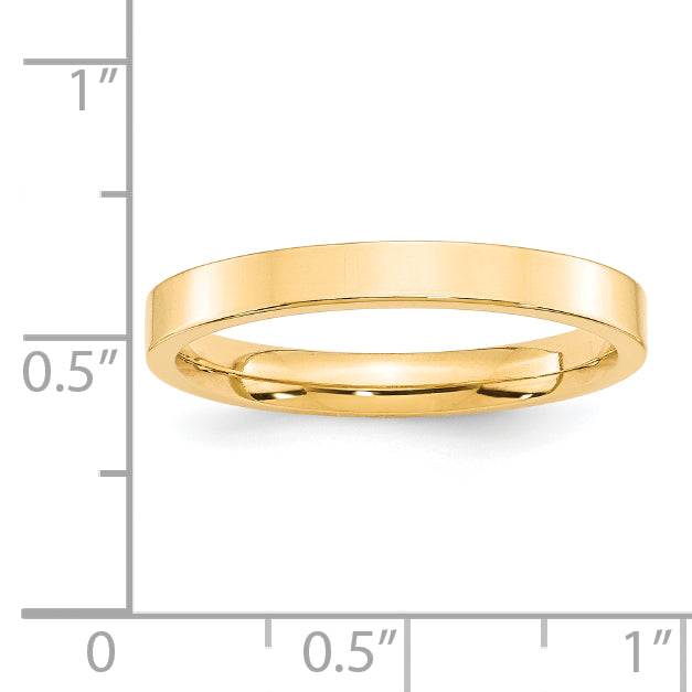 Solid 14K Yellow Gold 3mm Standard Flat Comfort Fit Men's/Women's Wedding Band Ring Size 10