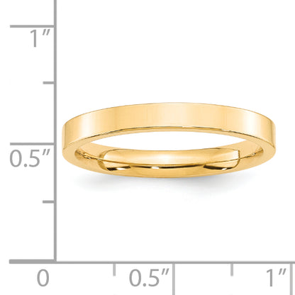 Solid 14K Yellow Gold 3mm Standard Flat Comfort Fit Men's/Women's Wedding Band Ring Size 10