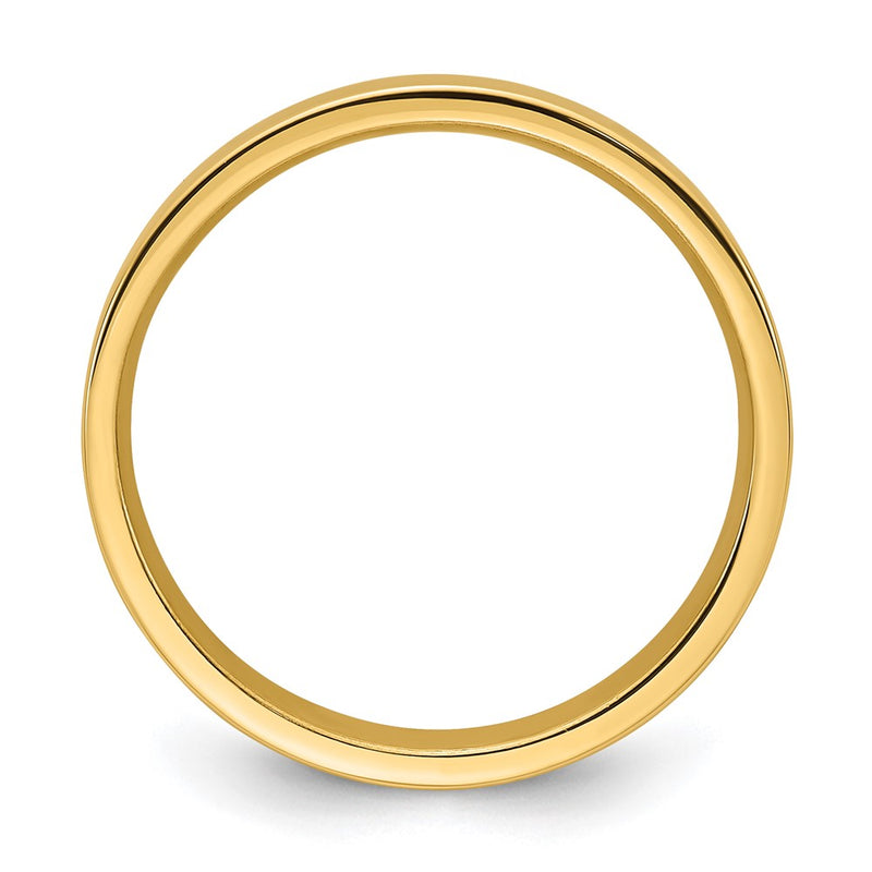 14k Yellow Gold 4mm Standard Weight Flat Comfort Fit Wedding Band Ring