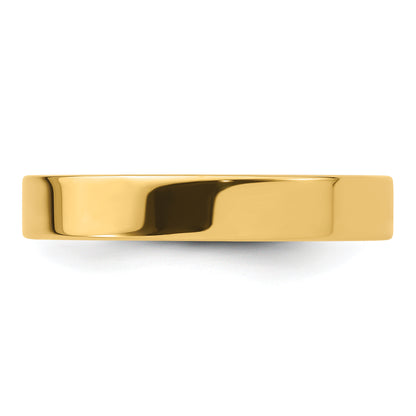 Solid 14K Yellow Gold 4mm Standard Flat Comfort Fit Men's/Women's Wedding Band Ring Size 4.5