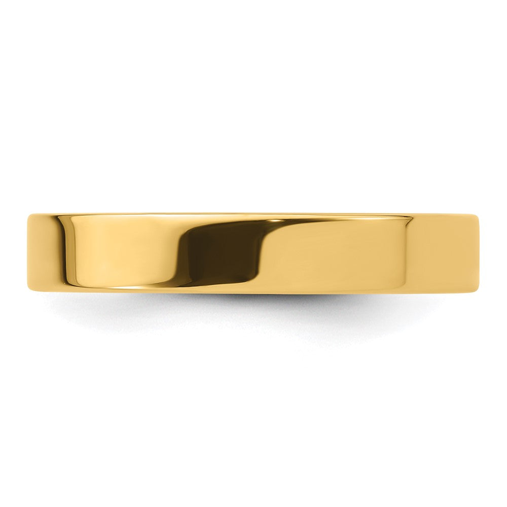 18k Yellow Gold 4mm Standard Weight Flat Comfort Fit Wedding Band Ring