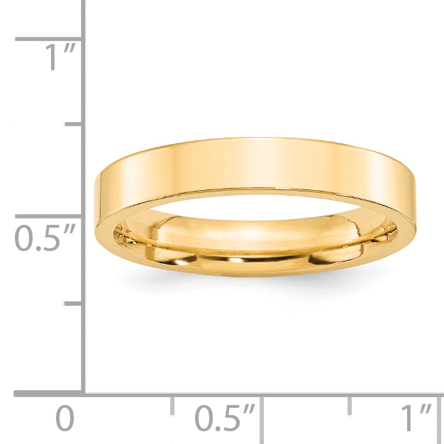 Solid 14K Yellow Gold 4mm Standard Flat Comfort Fit Men's/Women's Wedding Band Ring Size 9.5