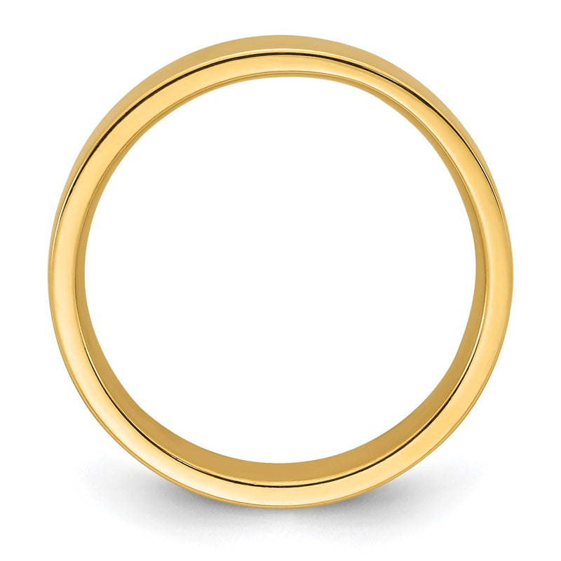 14k Yellow Gold 5mm Standard Weight Flat Comfort Fit Wedding Band Ring