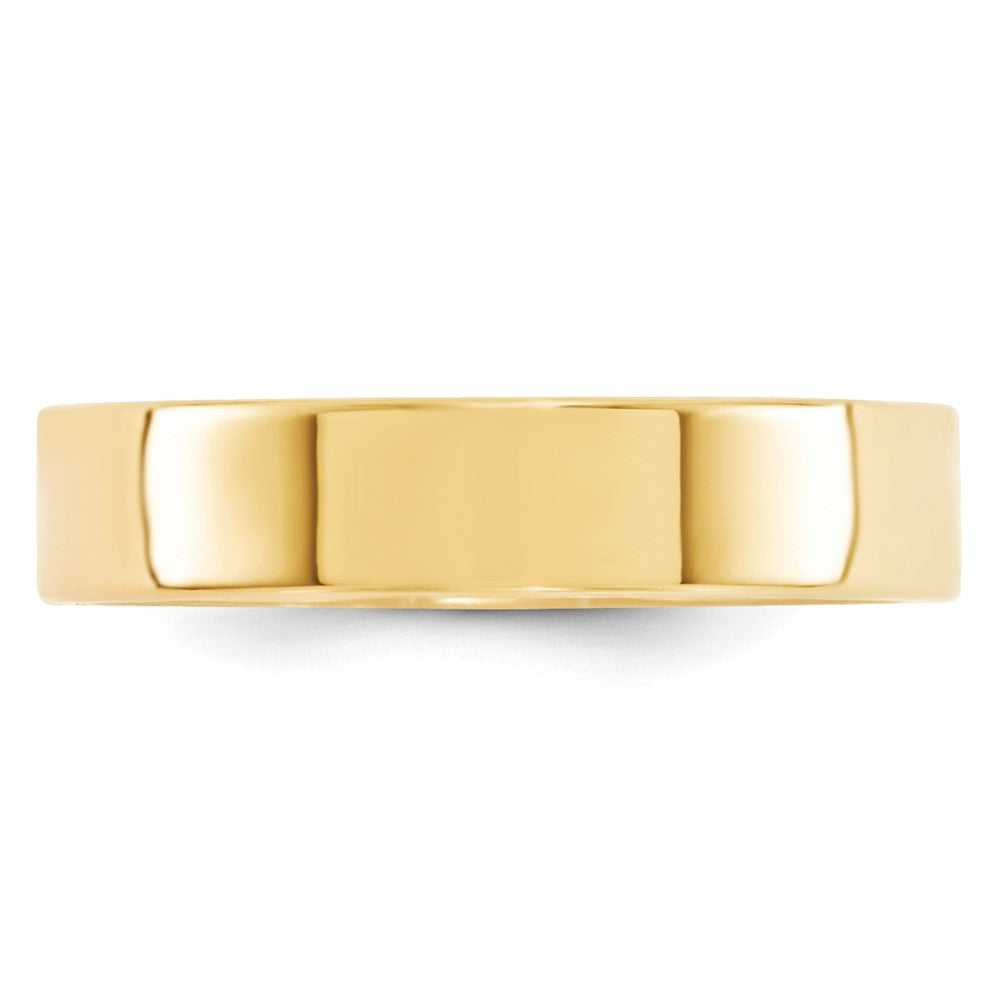 18k Yellow Gold 5mm Standard Weight Flat Comfort Fit Wedding Band Ring