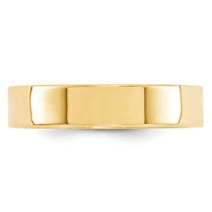 18k Yellow Gold 5mm Standard Weight Flat Comfort Fit Wedding Band Ring