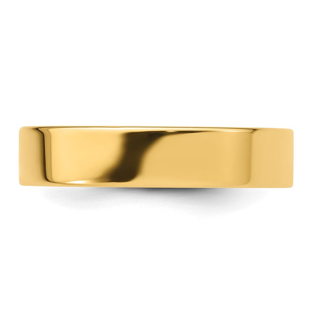 18k Yellow Gold 5mm Standard Weight Flat Comfort Fit Wedding Band Ring