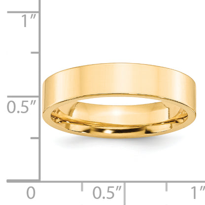 Solid 14K Yellow Gold 5mm Standard Flat Comfort Fit Men's/Women's Wedding Band Ring Size 11