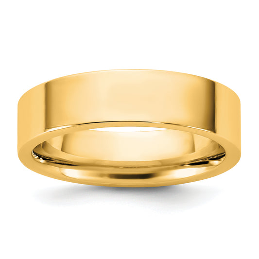 10K Yellow Gold 10Ky 5.5mm Standard Flat Comfort Fit Band Size 13