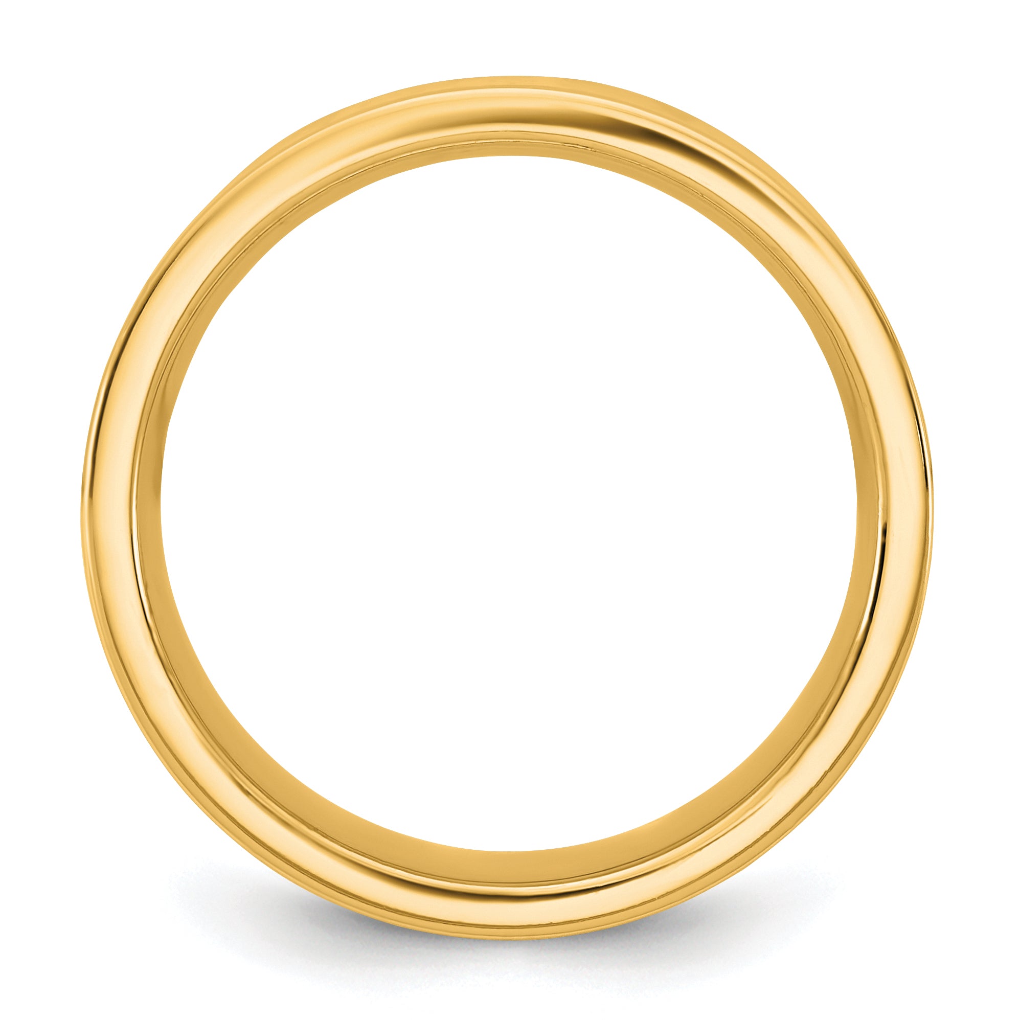10K Yellow Gold 10Ky 6.5mm Standard Flat Comfort Fit Band Size 4.5