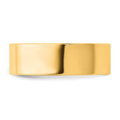 10K Yellow Gold 10Ky 6.5mm Standard Flat Comfort Fit Band Size 4.5