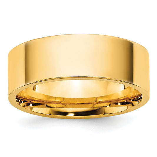 10K Yellow Gold 10Ky 6.5mm Standard Flat Comfort Fit Band Size 4.5