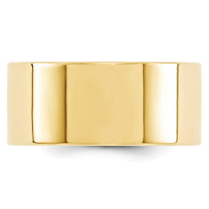 18k Yellow Gold 10mm Standard Weight Flat Comfort Fit Wedding Band Ring