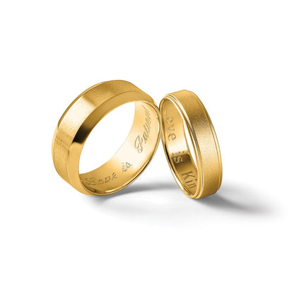 14k Yellow Gold 5mm Flat with Step Edge Wedding Band Ring
