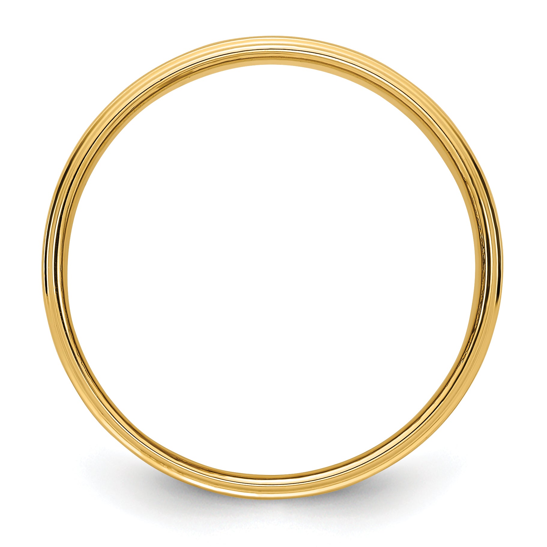 Solid 14K Yellow Gold 6mm Flat with Step Edge Men's/Women's Wedding Band Ring Size 7.5