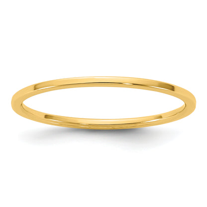 10K Yellow Gold 10Ky 1mm Ltw Flat Band Size 5.5