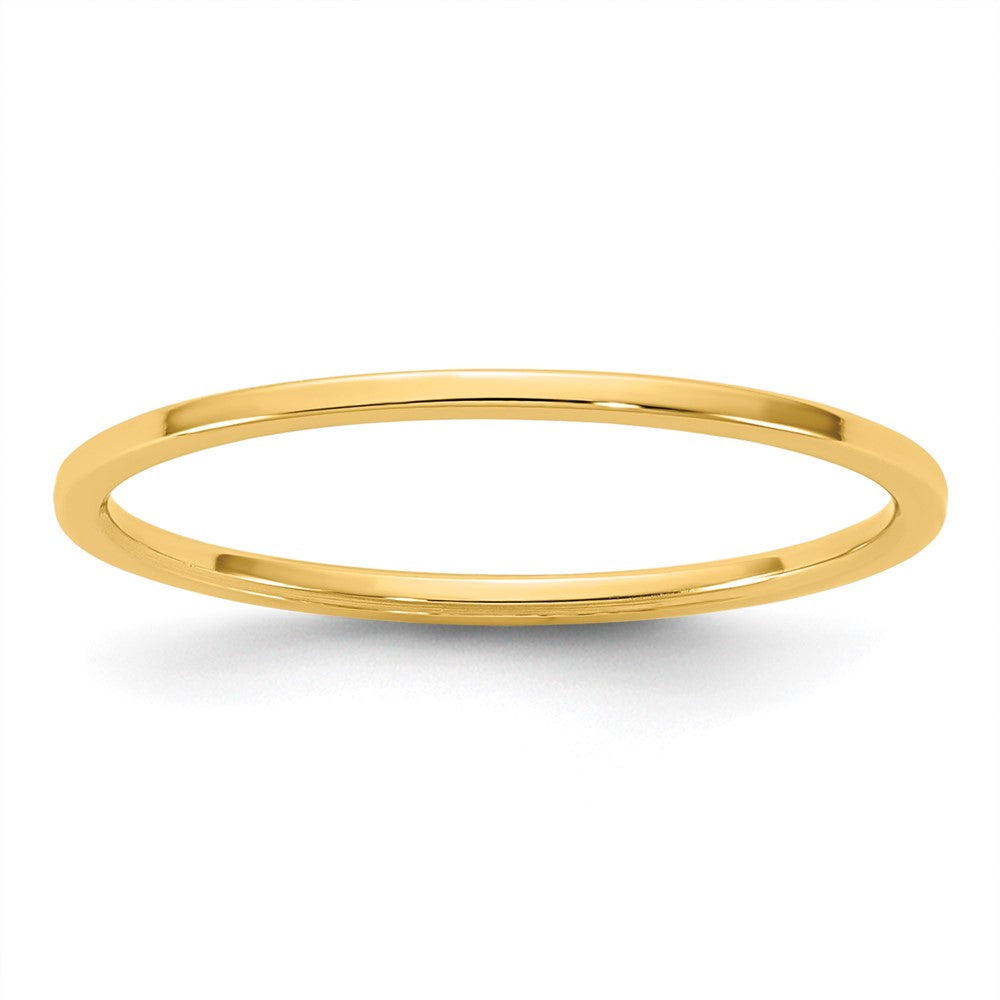 10K Yellow Gold 10Ky 1mm Lightweight Flat Band Size 8.5