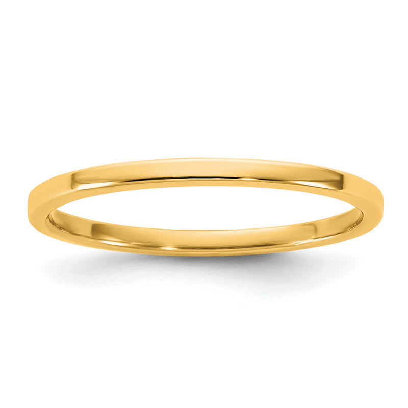 10K Yellow Gold 10Ky 1.5mm Lightweight Flat Band Size 4.5