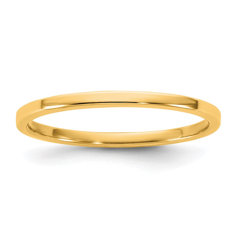10K Yellow Gold 10Ky 1.5mm Lightweight Flat Band Size 8