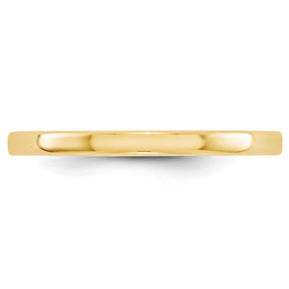 Solid 14K Yellow Gold 2mm Light Weight Flat Men's/Women's Wedding Band Ring Size 10