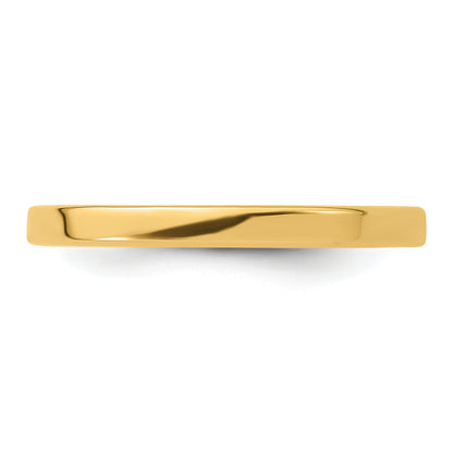 Solid 14K Yellow Gold 2mm Light Weight Flat Men's/Women's Wedding Band Ring Size 10