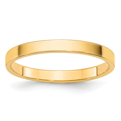 Solid 14K Yellow Gold 2mm Light Weight Flat Men's/Women's Wedding Band Ring Size 10