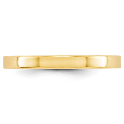 18k Yellow Gold 2.5mm Lightweight Flat Wedding Band Ring