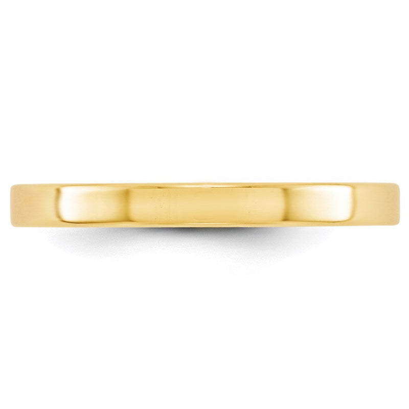 18k Yellow Gold 2.5mm Lightweight Flat Wedding Band Ring