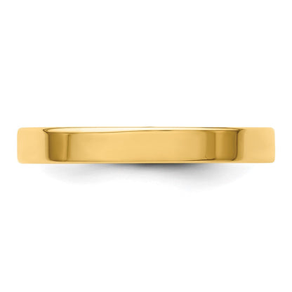 18k Yellow Gold 3mm Lightweight Flat Wedding Band Ring