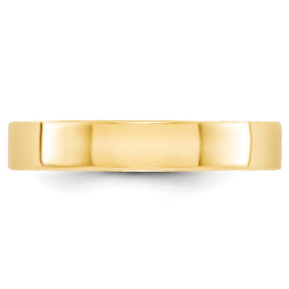 18k Yellow Gold 4mm Lightweight Flat Wedding Band Ring