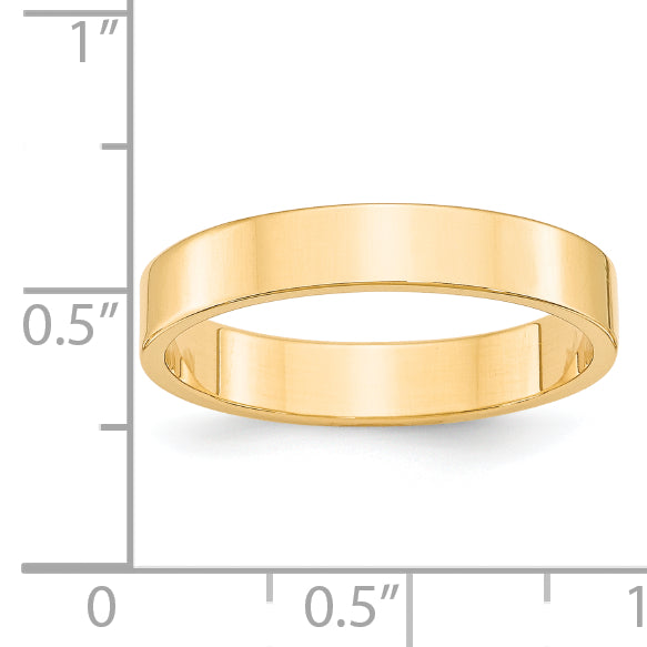 Solid 14K Yellow Gold 4mm Light Weight Flat Men's/Women's Wedding Band Ring Size 7