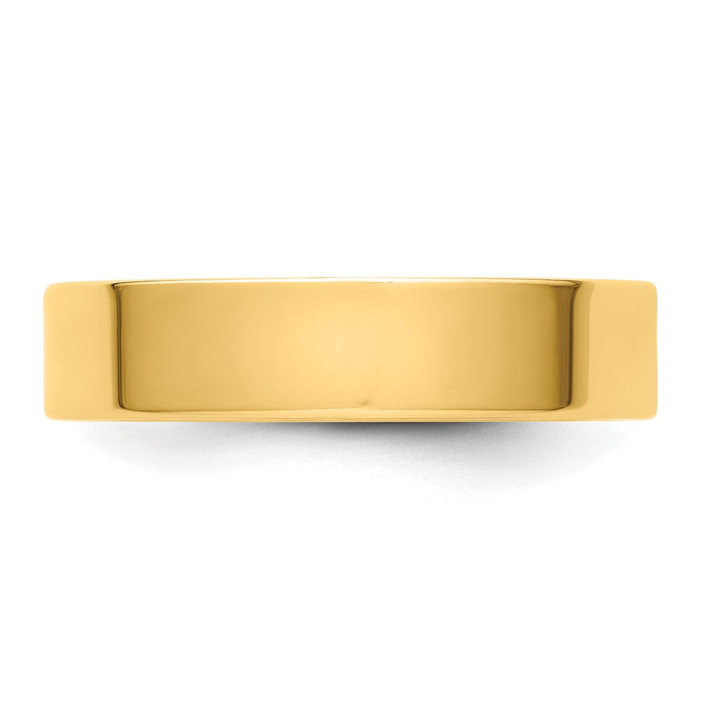 18k Yellow Gold 5mm Lightweight Flat Wedding Band Ring