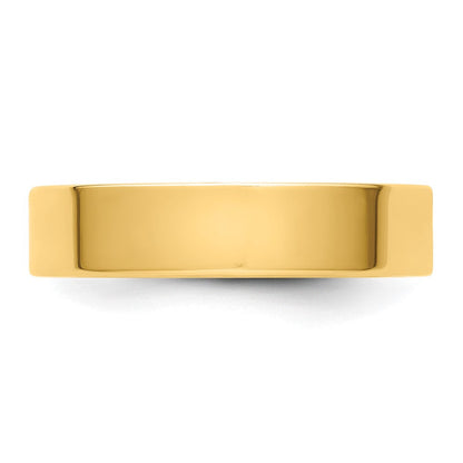 18k Yellow Gold 5mm Lightweight Flat Wedding Band Ring