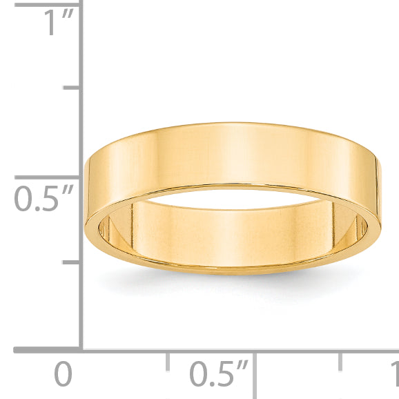 Solid 14K Yellow Gold 5mm Light Weight Flat Men's/Women's Wedding Band Ring Size 11