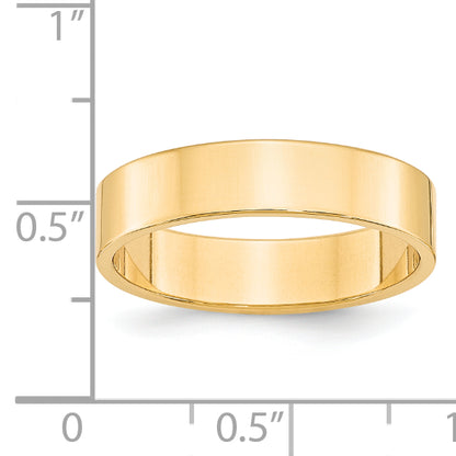 Solid 14K Yellow Gold 5mm Light Weight Flat Men's/Women's Wedding Band Ring Size 11