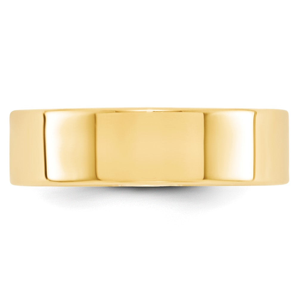 18k Yellow Gold 6mm Lightweight Flat Wedding Band Ring