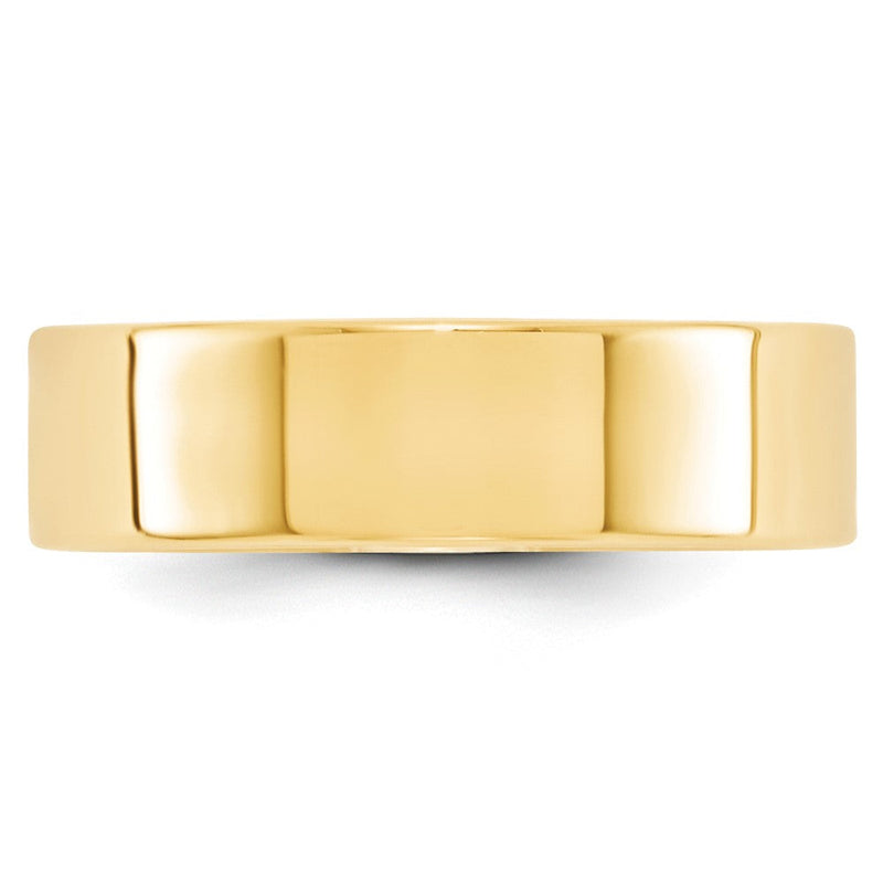 18k Yellow Gold 6mm Lightweight Flat Wedding Band Ring