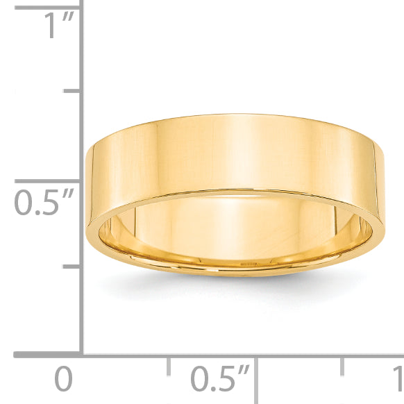 Solid 14K Yellow Gold 6mm Light Weight Flat Men's/Women's Wedding Band Ring Size 10
