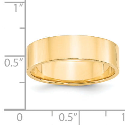 Solid 14K Yellow Gold 6mm Light Weight Flat Men's/Women's Wedding Band Ring Size 10