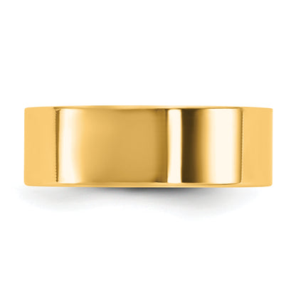 10K Yellow Gold 10Ky 6.5mm Ltw Flat Band Size 13.5