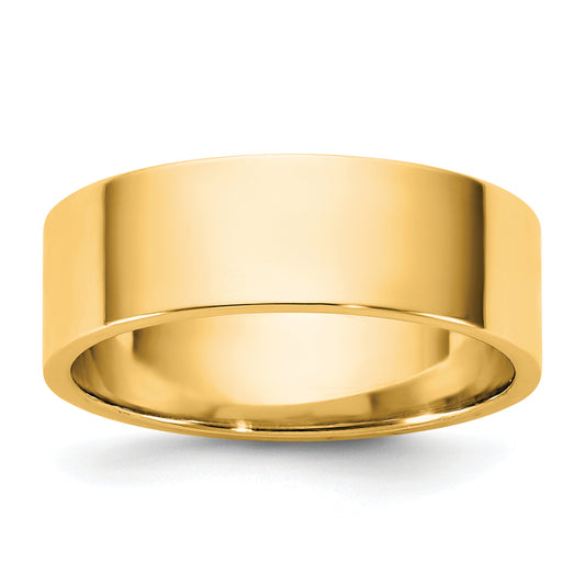 10K Yellow Gold 10Ky 6.5mm Ltw Flat Band Size 13.5