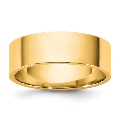 10K Yellow Gold 10Ky 6.5mm Lightweight Flat Band Size 8.5