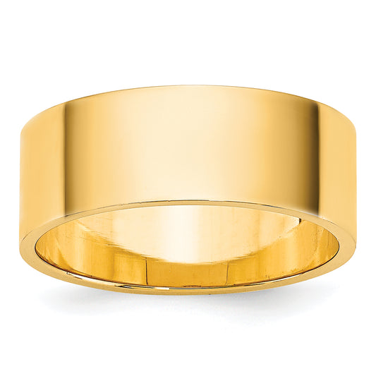 Solid 14K Yellow Gold 7mm Light Weight Flat Men's/Women's Wedding Band Ring Size 10