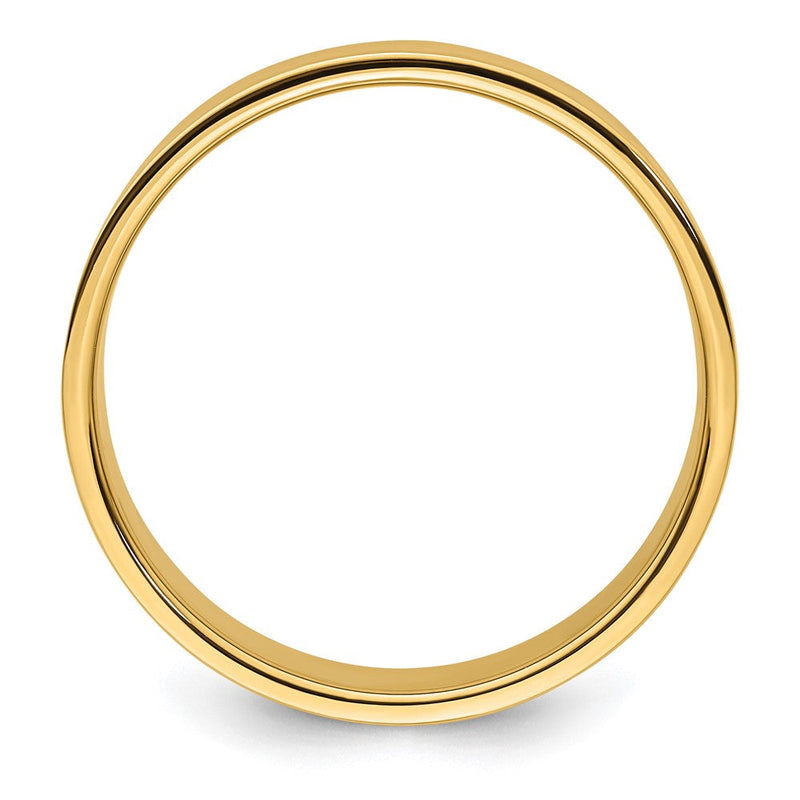 18k Yellow Gold 8mm Lightweight Flat Wedding Band Ring