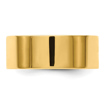 18k Yellow Gold 8mm Lightweight Flat Wedding Band Ring