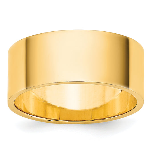 Solid 14K Yellow Gold 8mm Light Weight Flat Men's/Women's Wedding Band Ring Size 10