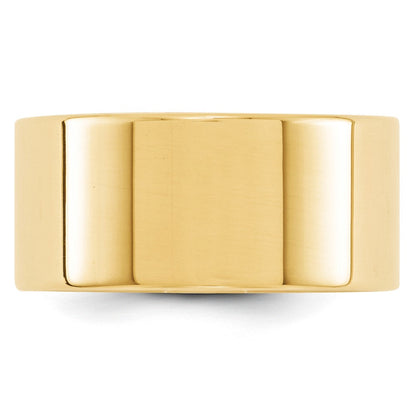 18k Yellow Gold 10mm Lightweight Flat Wedding Band Ring