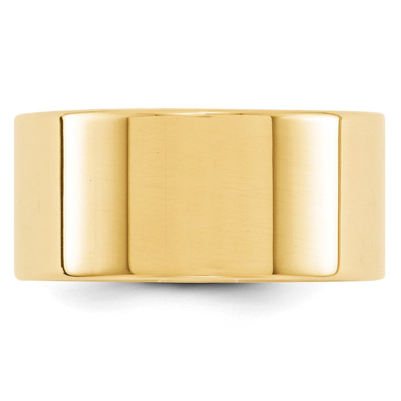 18k Yellow Gold 10mm Lightweight Flat Wedding Band Ring
