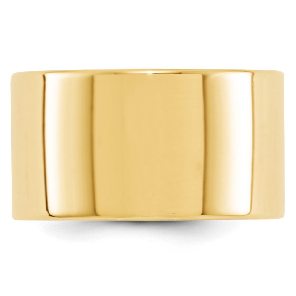 18k Yellow Gold 12mm Lightweight Flat Wedding Band Ring