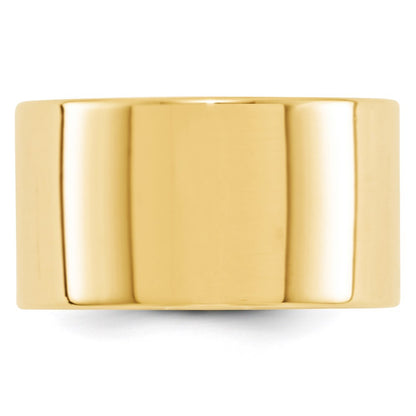 18k Yellow Gold 12mm Lightweight Flat Wedding Band Ring